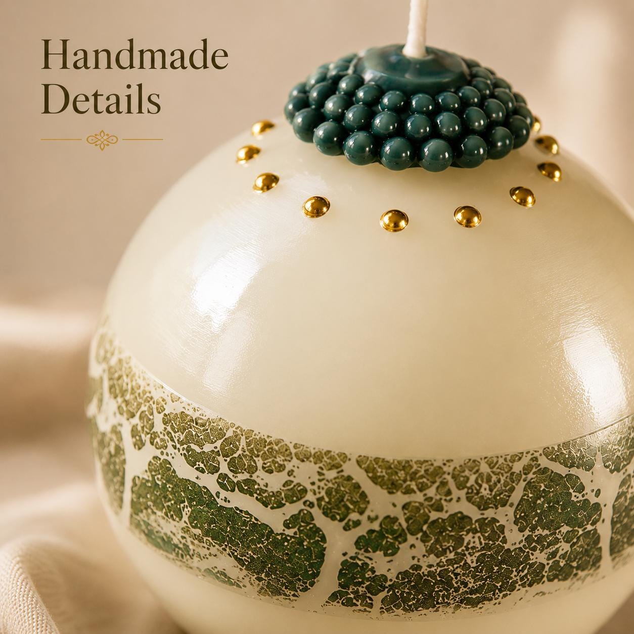 Luxury Decorative Sphere Candle handmade sculptural candle for modern home decor, elegant gift, coffee table decor, and housewarming gift. Product image 4.