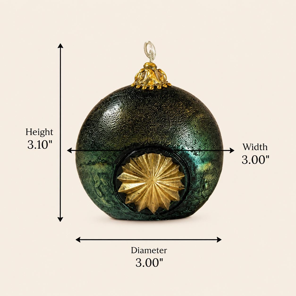 Luxury Decorative Orb Candle dark green handmade sculptural candle for modern home decor, unique housewarming gift, and sphere candle styling. Product image 2.