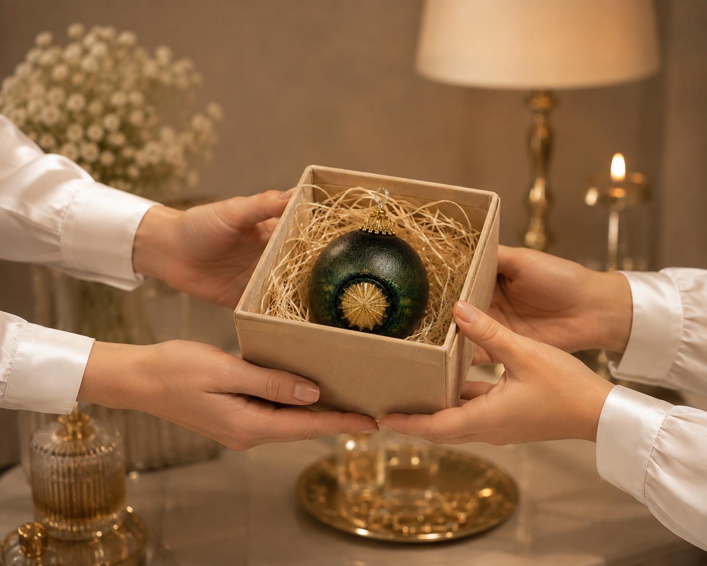 Luxury Decorative Orb Candle dark green handmade sculptural candle for modern home decor, unique housewarming gift, and sphere candle styling. Product image 8.