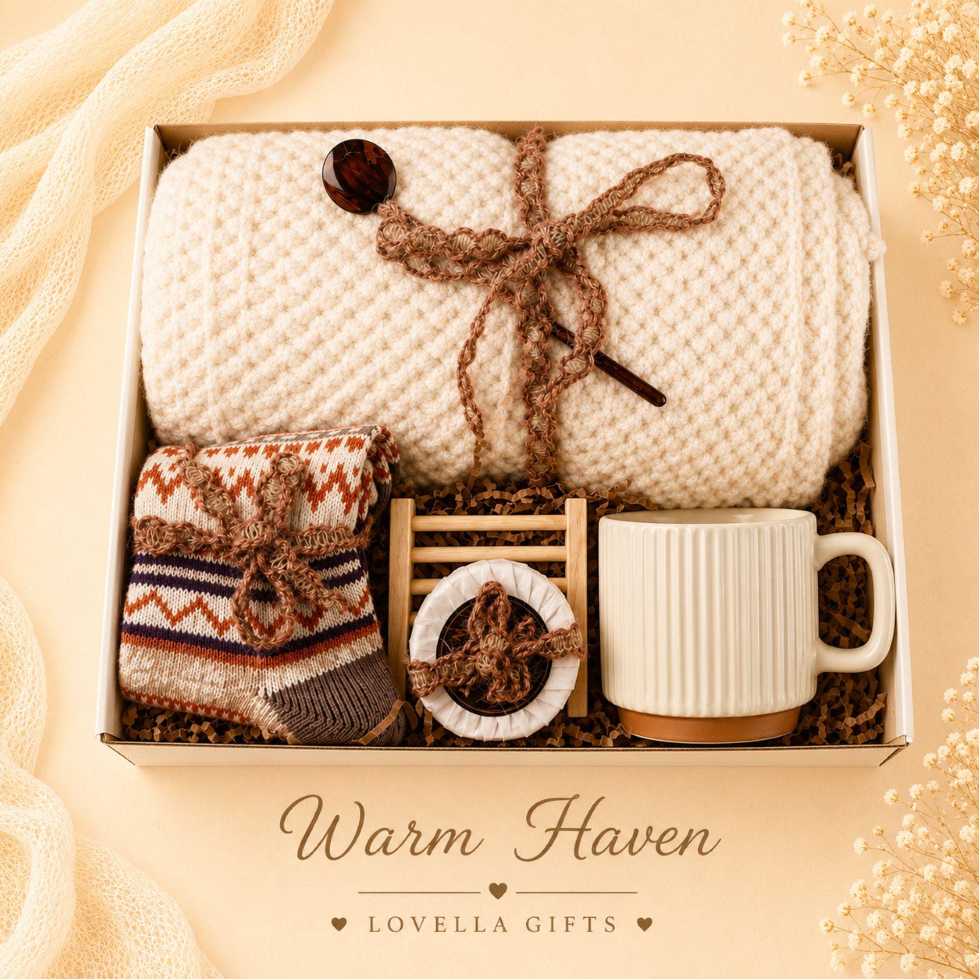 Care Package for Women cozy blanket gift box for her, thinking of you gift, encouragement gift, self care care package, and comfort gift basket. Product image 3.