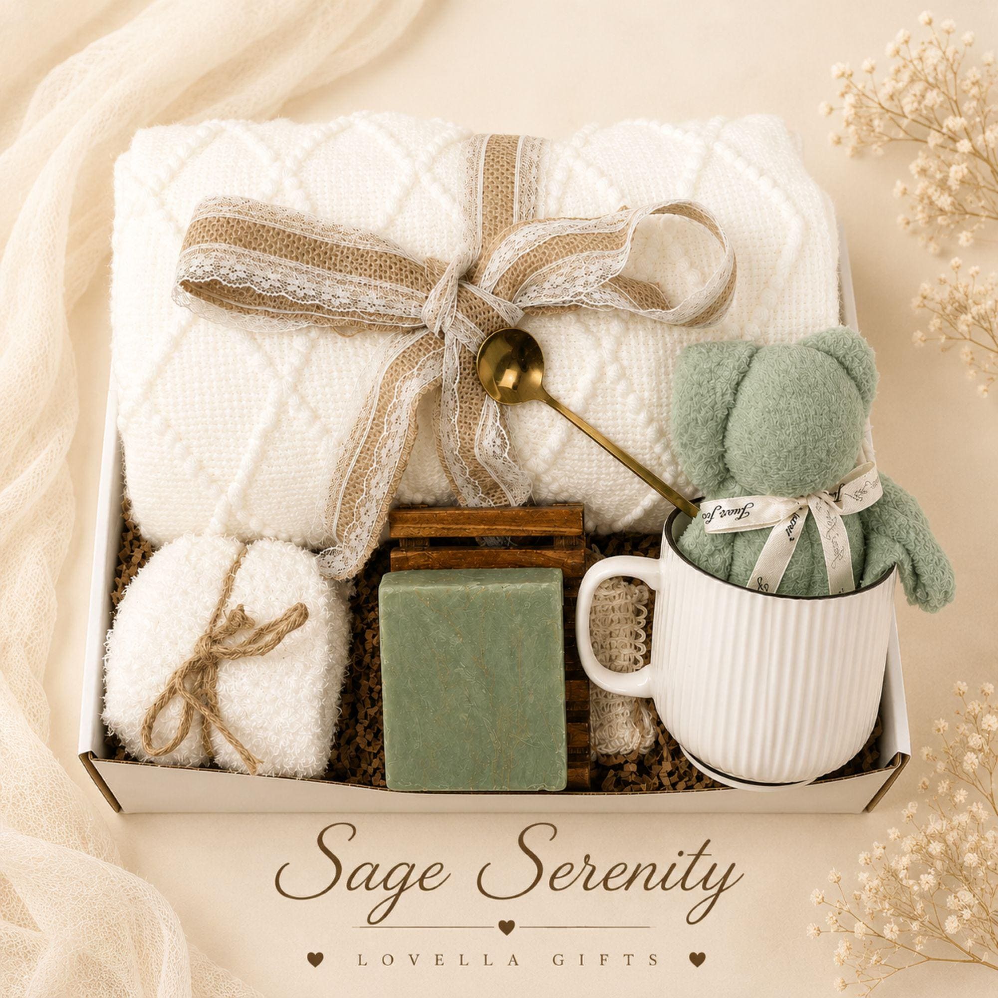 Care Package for Women cozy blanket gift box for her, thinking of you gift, encouragement gift, self care care package, and comfort gift basket. Product image 2.