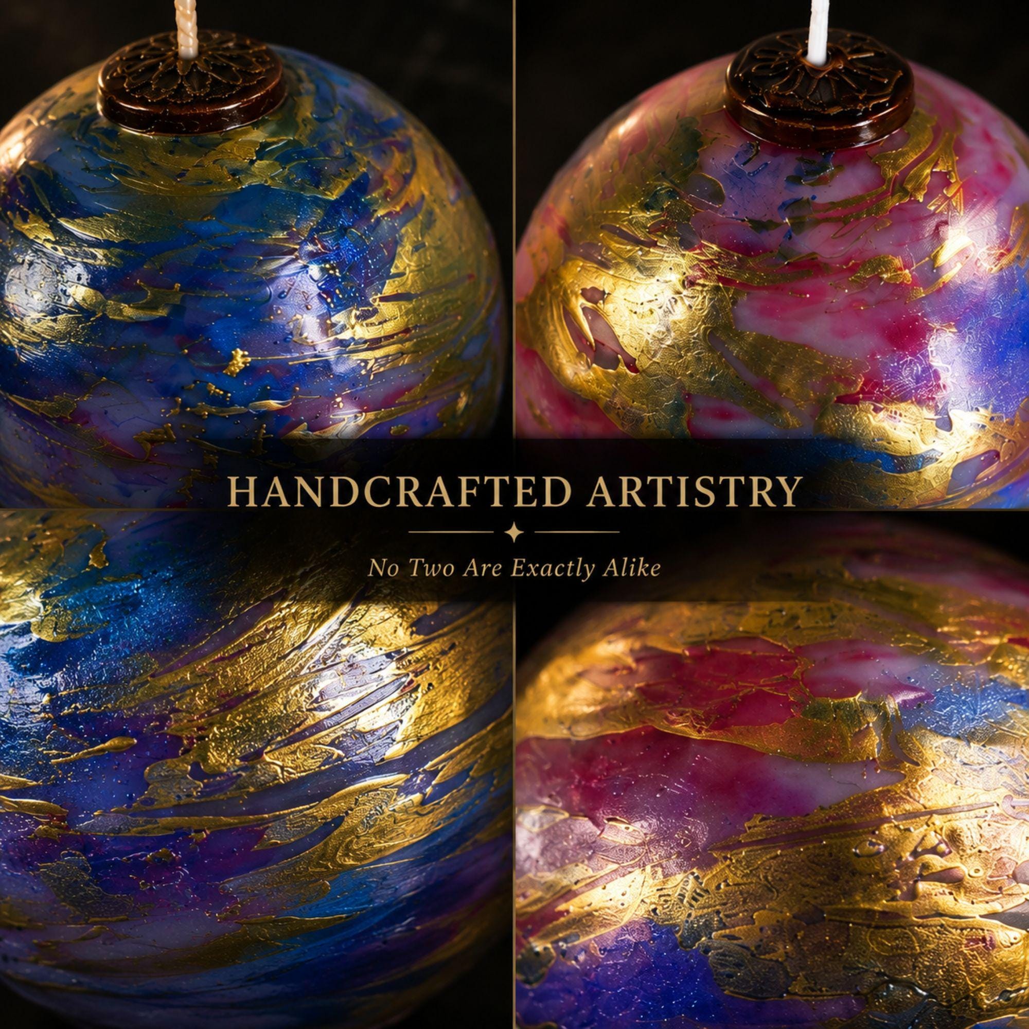 Sculptural handmade sphere candle for modern home decor and housewarming gifts
