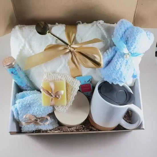 Get Well Soon Gift Box – Cozy Blanket Care Package, Thinking of You Basket