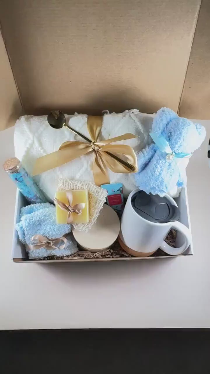 Get Well Soon Gift Box – Cozy Blanket Care Package, Thinking of You Basket