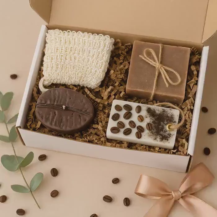 Mothers Day Gift Coffee Lover Mom Gift Box Care Package Coffee Candle Soap Set