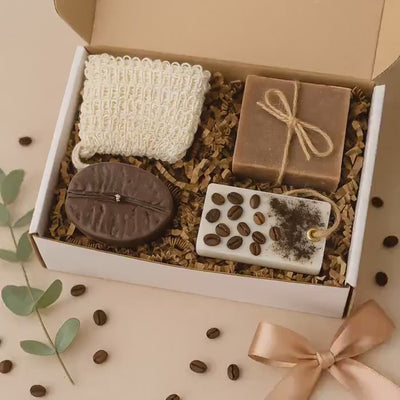 Mothers Day Gift Coffee Lover Mom Gift Box Care Package Coffee Candle Soap Set