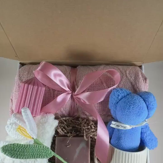 Sending a Hug Gift Box for Her: Cozy Birthday Care Package with Blanket, Thinking of You, Thank You Basket