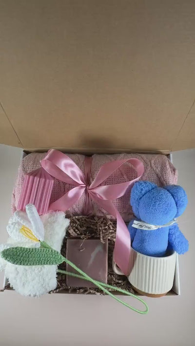 Sending a Hug Gift Box for Her: Cozy Birthday Care Package with Blanket, Thinking of You, Thank You Basket