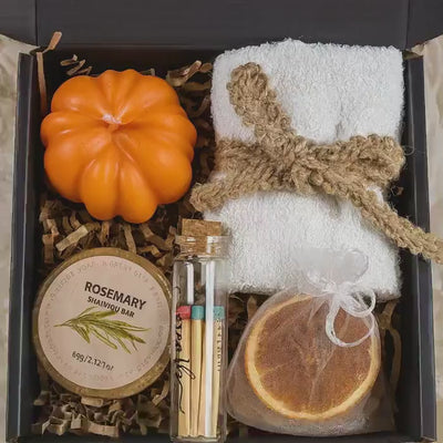 Cozy Fall Set, Spooky Season Gift, Pumpkin Spice Candle, Halloween Favors