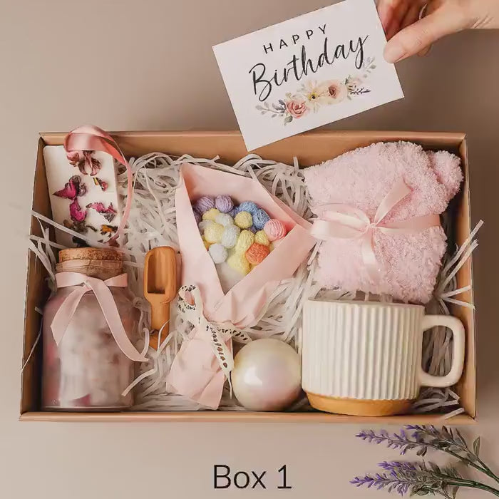 Pamper Box for Her Birthday, Self Care Spa Set: Handmade Soap, Just Because