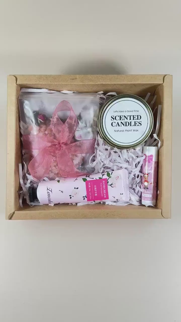 Birthday Spa Gift Box: Handmade Soap, Candle & Bath Salts for Her