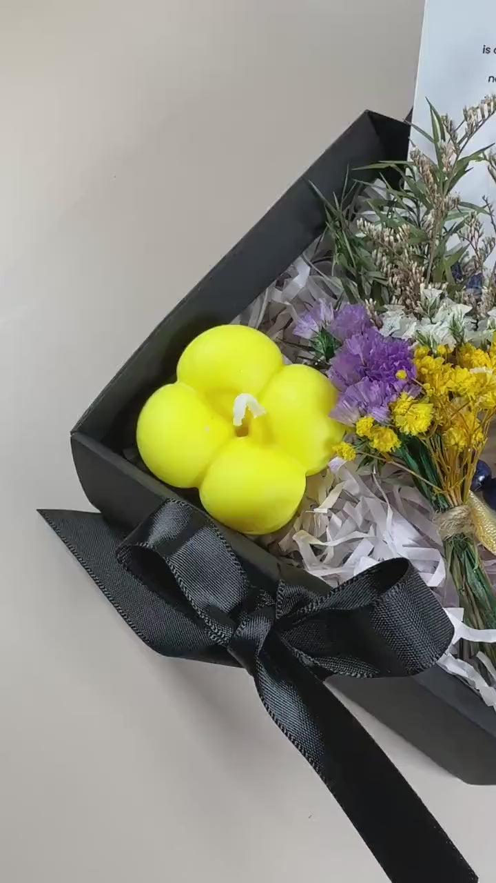 Spa Gift Box for Her: Handmade Candle & Beaded Bracelet