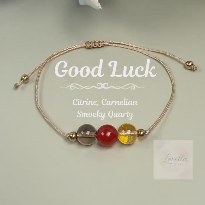 Good luck Minimalist Carnelian and Citrine Bracelet Duo with Evil Eye Protection prosperity crystals