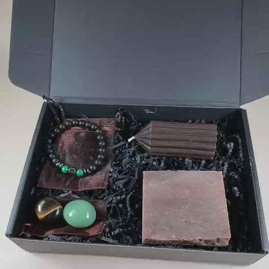 Prosperity Gift Set for Men: Manifest Money, Attract Wealth, Abundance & Prosperity Crystals Gift for Him