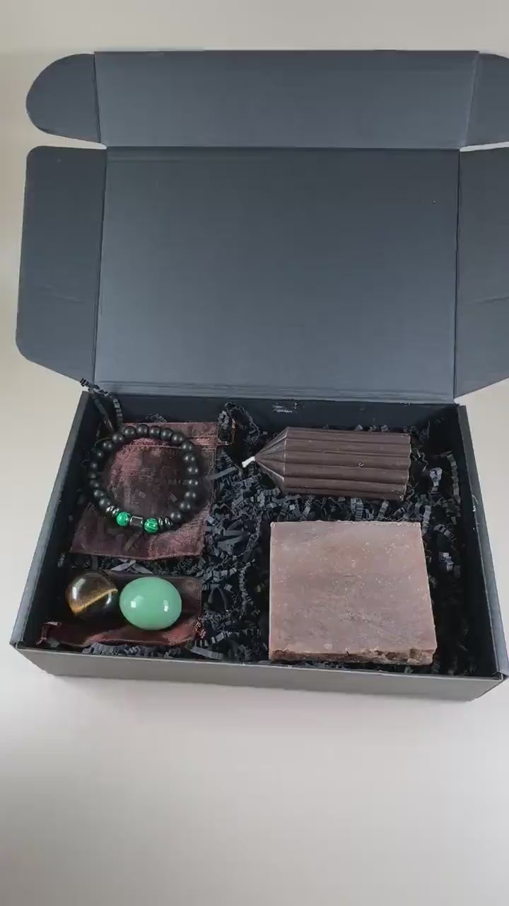 Prosperity Gift Set for Men: Manifest Money, Attract Wealth, Abundance & Prosperity Crystals Gift for Him