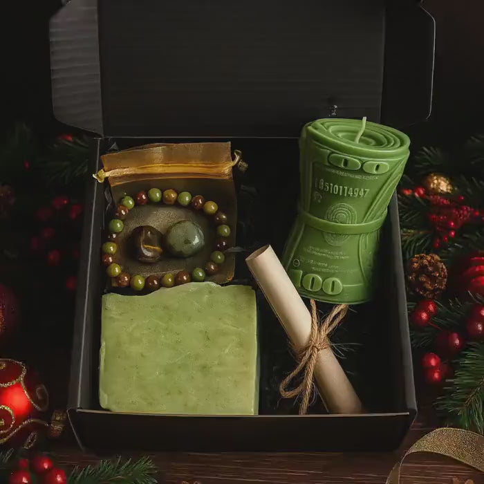 Christmas Gift for Him – Prosperity Bracelet Set, Manifest Money Jewelry, Holiday Success Package