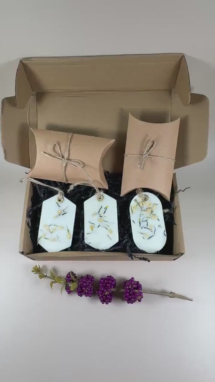 Sachet Gift Box - Handmade Christmas Wax Ornaments, Festive Aromatherapy, Xmas Set of 3, 5
