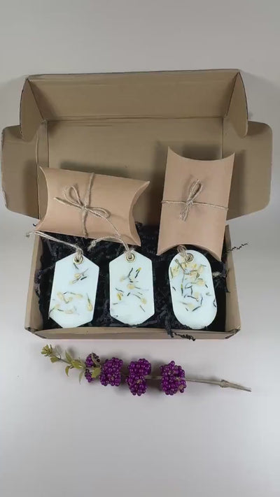 Sachet Gift Box - Handmade Christmas Wax Ornaments, Festive Aromatherapy, Xmas Set of 3, 5