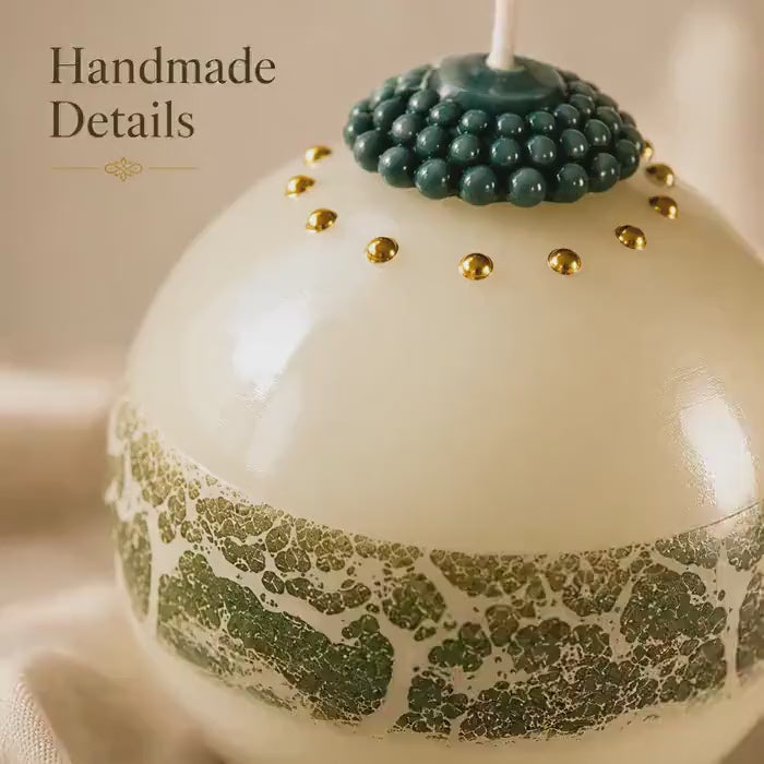 Luxury Decorative Sphere Candle handmade sculptural candle for modern home decor, elegant gift, coffee table decor, and housewarming gift. Product video.
