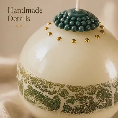 Luxury Decorative Sphere Candle handmade sculptural candle for modern home decor, elegant gift, coffee table decor, and housewarming gift. Product video.