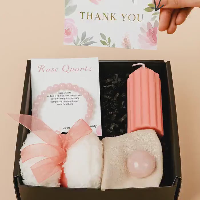 Personalized Gift Basket -Self Care Package with Custom Card, Handmade Candle, Friend Birthday