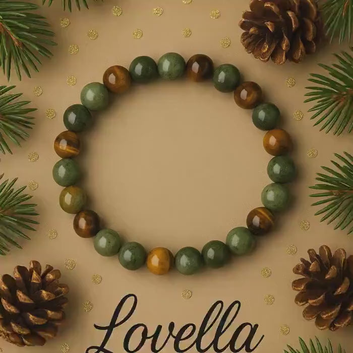 Manifest Money Tigers Eye and Jade Bracelet – Abundance, Luck & Success Jewelry for Men and Women, Prosperity Gift for Him or Her