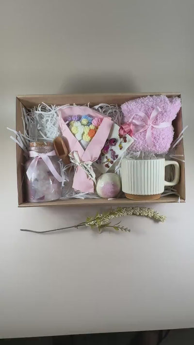 Self-Care Gift Box – Cheer Up Package, thinking of you Relaxing Spa Set with Bath Salt, handmade soap, wax sachet for Friend or Loved One