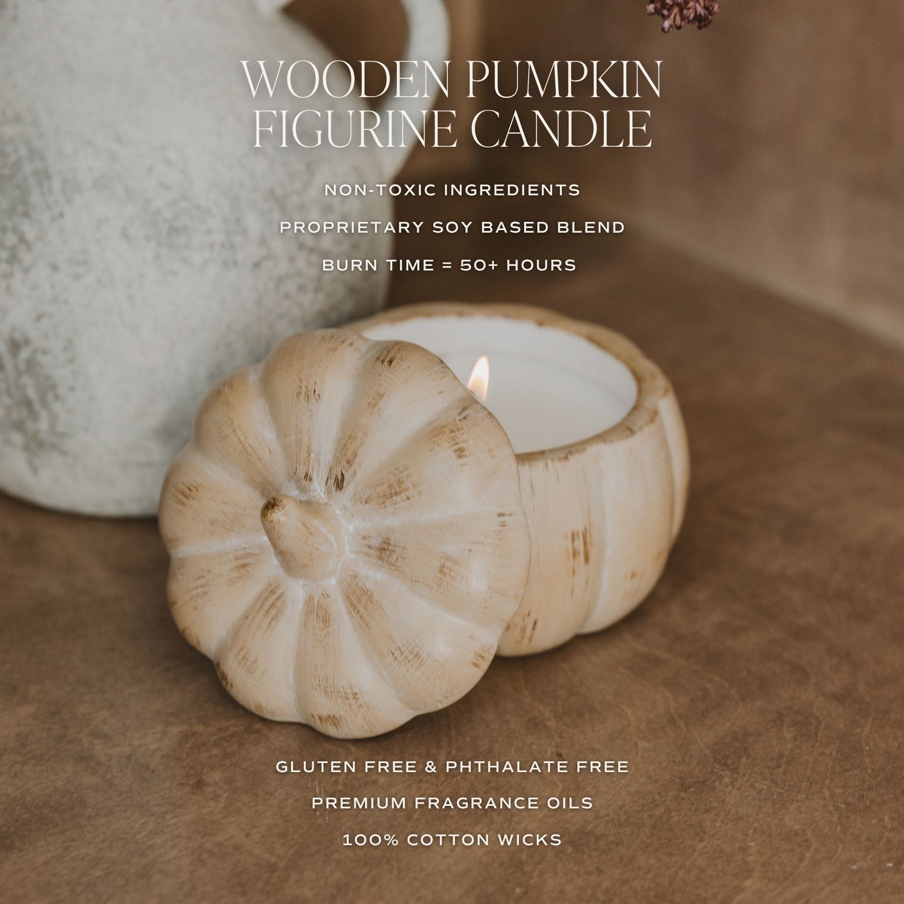 Pumpkin Spice Candle - Ceramic Pumpkin Jar, 8 oz - view 7